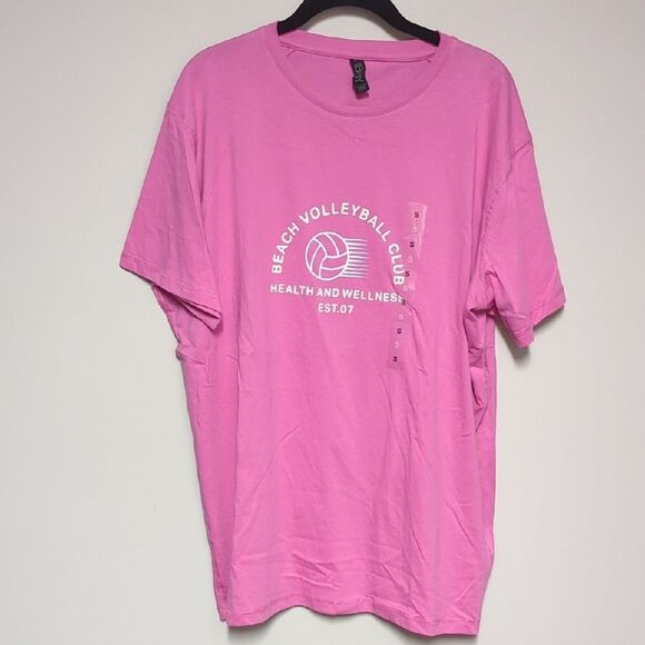NWT Cotton On Body Pink Beach Volleyball Graphic Tee - Picture 1 of 3